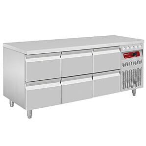 Diamond DT178/P9_3XCA1/2-P9 Refrigerated Preparation Counter with 6 Drawers, 405 Litres