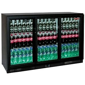 Diamond TABS3/D-R2 Sliding Glass Triple Door Back Bar Bottle Cooler, 300 Litres