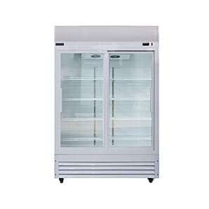 Arctica HEF956 Glass Double Door White Upright Display Refrigerator, 880 Litres