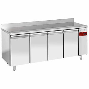 Diamond TS4N/HA 4 Door Stainless Steel Refrigerated Counter with Splashback, 550 Litres