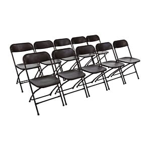 Bolero PP Folding Chairs Black (Pack of 10) - GD386