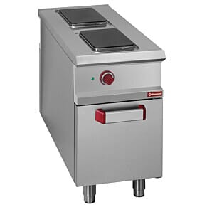 Diamond E1/2PQA1 2 Squared Hobs Freestanding Electric Range Cooker on Neutral Closed Cupboard, 6kW