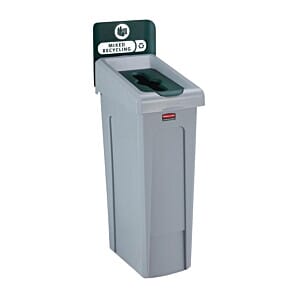 Rubbermaid Slim Jim Mixed Recycling Station Green 87Ltr - DY084