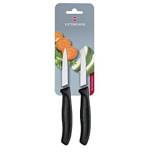 Victorinox CU550 Pointed Tip Paring Knife 8cm Black (Pack of 2)