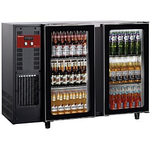 Diamond TAVT/2G-R2 Hinged Glass Double Door Black Bottle Cooler, 375 Litres