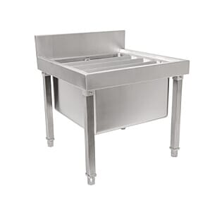 Front view of the Vogue GL281 Stainless Steel Mop Sink