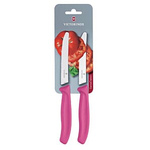 Victorinox CU555 2 Piece Serrated Tomato/Utility Knife (Blister Pack) 11cm - Pink