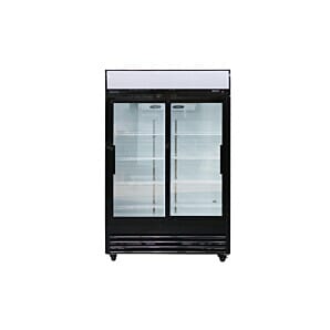 Arctica HEF958 Glass Double Door Black Upright Display Refrigerator, 880 Litres