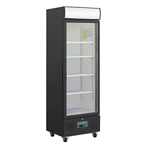 Polar GH427 G-Series Black Upright Display Fridge, 368 Litres