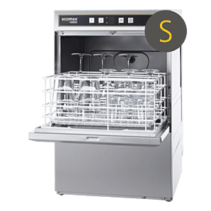Hobart Ecomax G404SW-12B Compact Glasswasher WRAS Approved with Water Softener, 390mm Rack