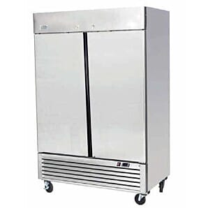 Front view of the Ice-A-Cool ICE8960 Double Door Upright Fridge, 1300 Litres
