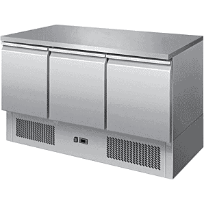 Front view of the Ice-A-Cool ICE3851GR 3 Door Undercounter Fridge