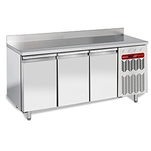Diamond TG3B/HA-R2 3 Door Stainless Steel Freezer Counter with Splashback, 405 Litres