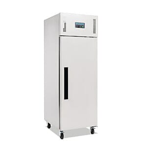Front view of the Polar G592 G-Series Single Door Upright Fridge, 600 Litres
