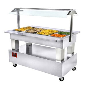 Diamond BBM/4N-A1 White Wood Warming Bain Marie Salad Bar, 4 x 1/1 GN