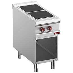 Diamond E9/2PQA4-N 2 Squared Plates Freestanding Electric Range Cooker on Neutral Open Cupboard, 6kW