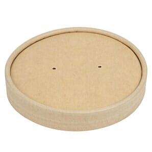 Colpac FA368 Recyclable Kraft Microwavable Soup Cup Lids 450ml / 16oz (Pack of 500)