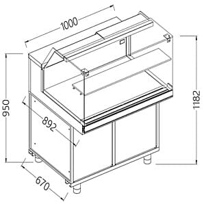 Diamond CB10X Refrigerated Patisserie Display Counter, 1000mm