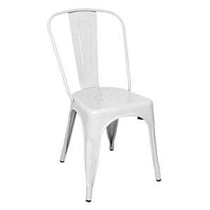 Bolero Bistro Steel Side Chair White (Pack of 4) - GL332