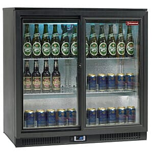Diamond TABS2/D-N6 Sliding Glass Double Door Back Bar Bottle Cooler, 191 Litres