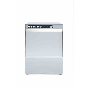 Front view of the Adler AD50-DP 500mm Basket Dishwasher With Drain Pump & Chemical Pump, 18 Plates