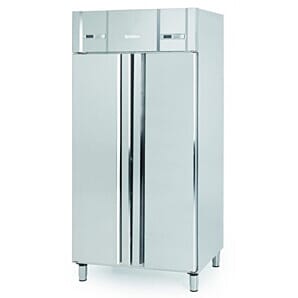 Front view of the Infrico AGN602MIX Double Door Fridge Freezer, 650 Litres