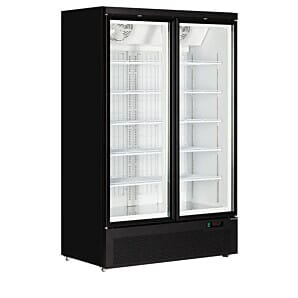 Tefcold ATOM MAXI 2D BLACK Glass Double Door Display Freezer