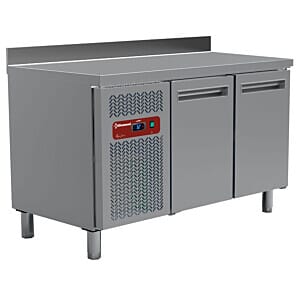 Diamond MR2/R2-BA 2 Door Stainless Steel Refrigerated Counter with Splashback, 260 Litres