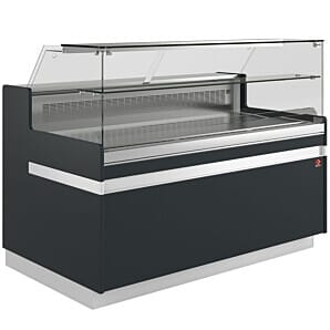 Diamond VB13XA1/R2 Flat Glass Black Refrigerated Serveover Counter, 1538mm