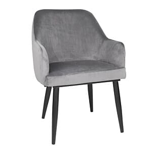 Bolero FX071 Lia Velvet Effect Chairs Grey (Set of 2)