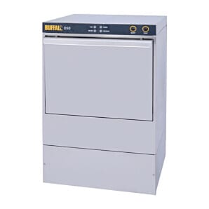 Buffalo DW319 Undercounter 500mm Basket Dishwasher with Drain Pump, 18 Plates