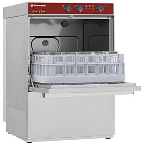 Diamond DC402/6-A 400mm Basket Frontloading Glasswasher with Integral Softener, 16 Pint Capacity