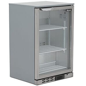 Blizzard BAR1SS Hinged Single Door Stainless Steel Back Bar Bottle Cooler, 128 Litres