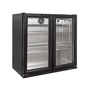 Front view of the Sterling Pro BBS220HINGED Premium Double Door Hinged Bottle Cooler