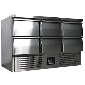 Blizzard BCC3-6D 6 Drawer Compact Refrigerated 1/1 Gastronorm Counter, 368 Litres
