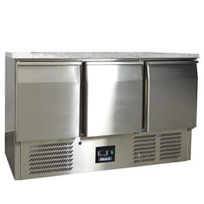 Blizzard BCC3-GR-TOP 3 Door Refrigerated 1/1 Gastronorm Counter with Granite Worktop, 368 Litres