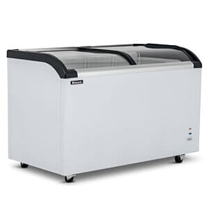 Blizzard BDF42 Glass Sliding Lid Curved Chest Freezer, 420 Litres