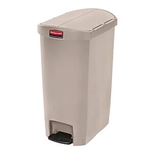 Rubbermaid Slim Jim End Step on Pedal Bin Beige 50Ltr - GL030