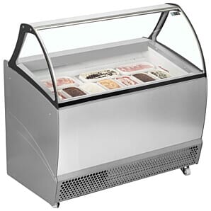 ISA BERMUDA RV10 Ventilated Scoop Ice Cream Display, 10 x 5 Litre Napoli Pans