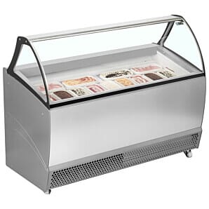 ISA BERMUDA RV13 Ventilated Scoop Ice Cream Display, 14 x 5 Litre Napoli Pans