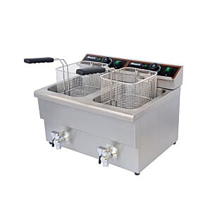 Blizzard BF8-8 Double Tank Electric Fryer with Tap, 2 x 8 Litres