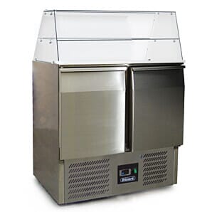 Blizzard BPD2 2 Door Refrigerated 1/1 Gastronorm Preparation Counter with Display, 240 Litres