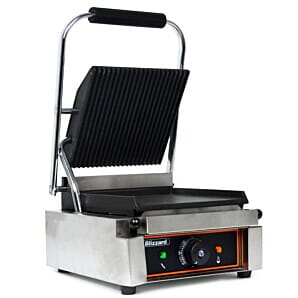Blizzard BRSCG1 Single Contact Ribbed Top & Smooth Bottom Grill, 1.8kW