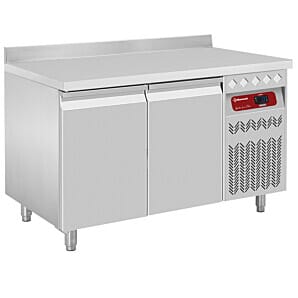 Diamond DT131/P9A 2 Door Refrigerated Preparation Counter with Splashback, 260 Litres