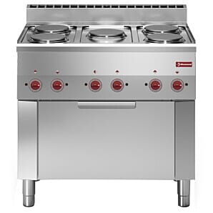 Diamond E60/5PFV9-230/3-N 5 Rounded Hobs Freestanding Electric Range Cooker on Electric Oven, 1kW