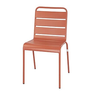 Bolero CK063 Terracotta Slatted Steel Side Chairs (Pack of 4)