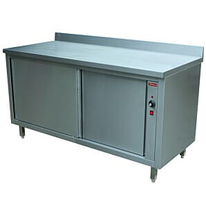 Diamond TE147A/B 2 Sliding Doors Heating Cupboard with Splashback, 2.5kW