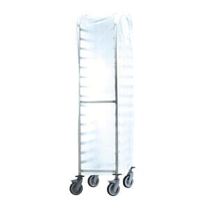 Front view of the Matfer Bourgeat CC383 Disposable Racking Trolley Cover (Pack of 300)