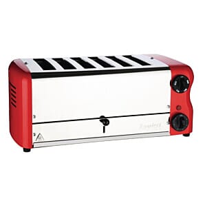 Rowlett CH188 Rowlett Esprit 6 Slot Toaster Traffic Red w/2x Additional Elements & Sandwich Cage