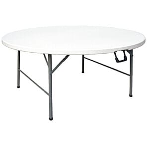 Bolero Round Centre Folding Table White 5ft (Single) - CC506